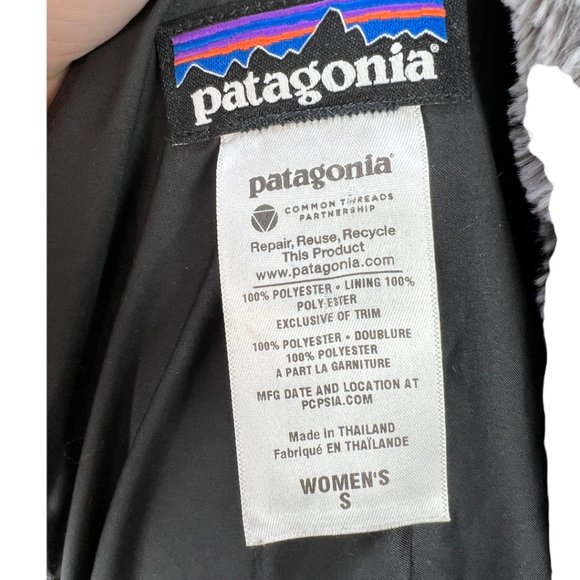 PATAGONIA Feather Gray Pelage Faux Fur Fleece Vest Sz Small - Picture 8 of 8